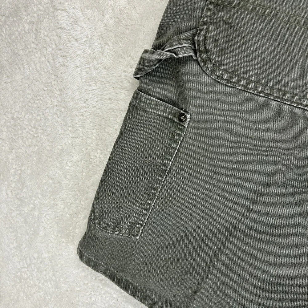 Vintage Carhartt Double Knee Carpenter Work Shorts B80 Green 36 Made In USA